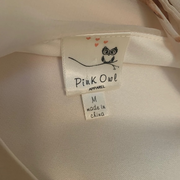 Pink Owl Bull Skull Floral A Line Dress - Picture 4 of 4